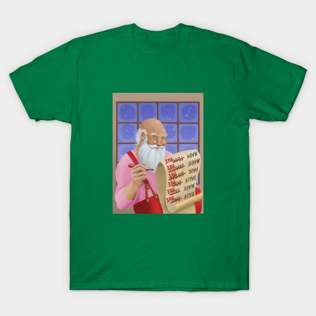 Santa's List (Everyone gets a bike) T-Shirt by Reading With Kids